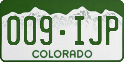CO license plate 009IJP