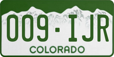CO license plate 009IJR
