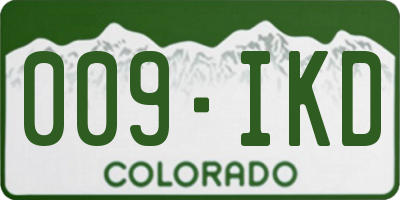 CO license plate 009IKD