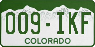 CO license plate 009IKF