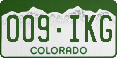 CO license plate 009IKG