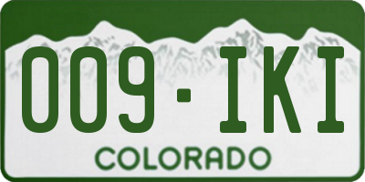 CO license plate 009IKI