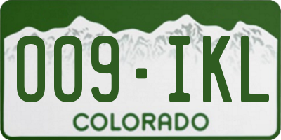 CO license plate 009IKL