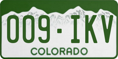 CO license plate 009IKV