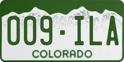 CO license plate 009ILA