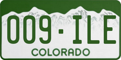 CO license plate 009ILE