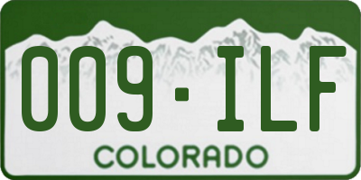 CO license plate 009ILF