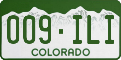 CO license plate 009ILI