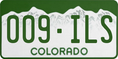 CO license plate 009ILS