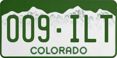 CO license plate 009ILT