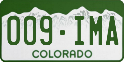 CO license plate 009IMA