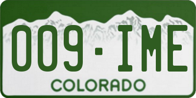 CO license plate 009IME