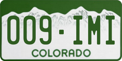 CO license plate 009IMI