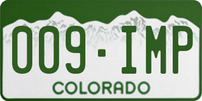 CO license plate 009IMP