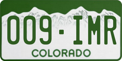 CO license plate 009IMR