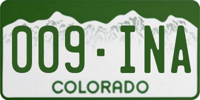 CO license plate 009INA
