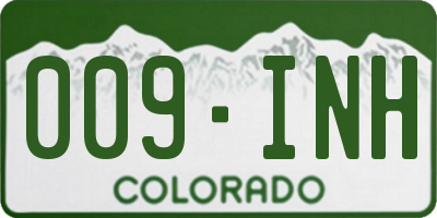 CO license plate 009INH