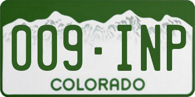CO license plate 009INP