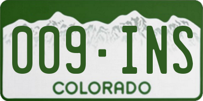 CO license plate 009INS