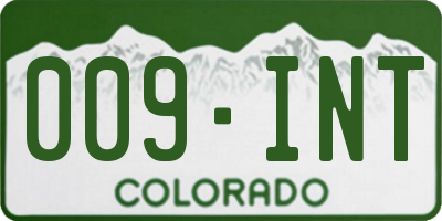 CO license plate 009INT