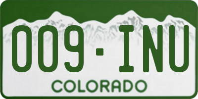 CO license plate 009INU