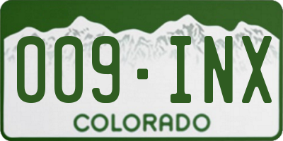 CO license plate 009INX