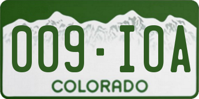 CO license plate 009IOA