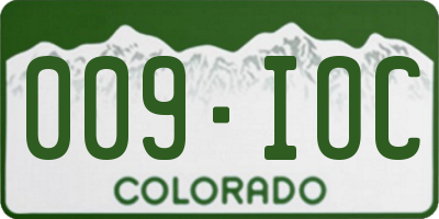 CO license plate 009IOC