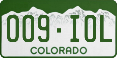 CO license plate 009IOL