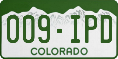 CO license plate 009IPD