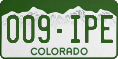 CO license plate 009IPE