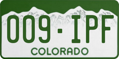 CO license plate 009IPF