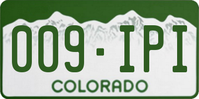 CO license plate 009IPI