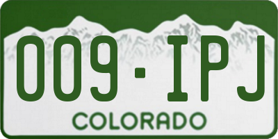 CO license plate 009IPJ