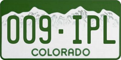 CO license plate 009IPL