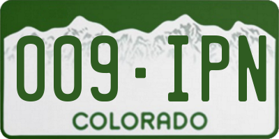 CO license plate 009IPN