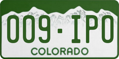 CO license plate 009IPO