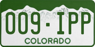 CO license plate 009IPP