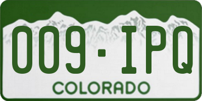 CO license plate 009IPQ