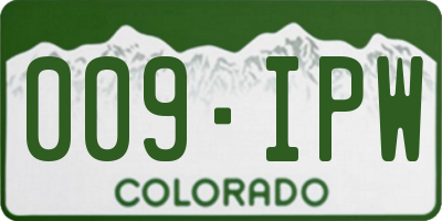 CO license plate 009IPW