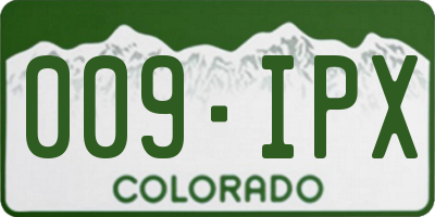 CO license plate 009IPX