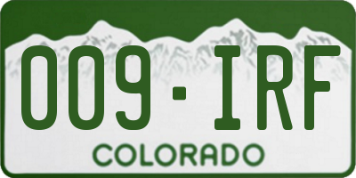 CO license plate 009IRF