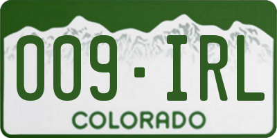 CO license plate 009IRL
