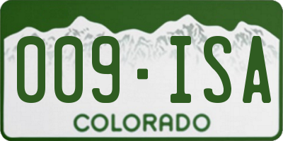 CO license plate 009ISA