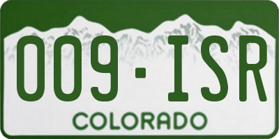 CO license plate 009ISR