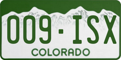 CO license plate 009ISX