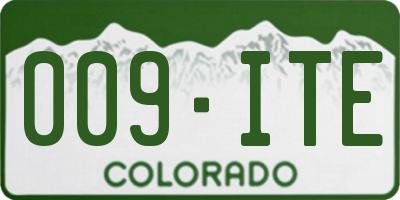 CO license plate 009ITE