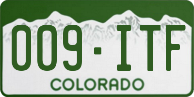 CO license plate 009ITF
