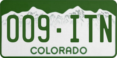 CO license plate 009ITN