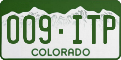 CO license plate 009ITP